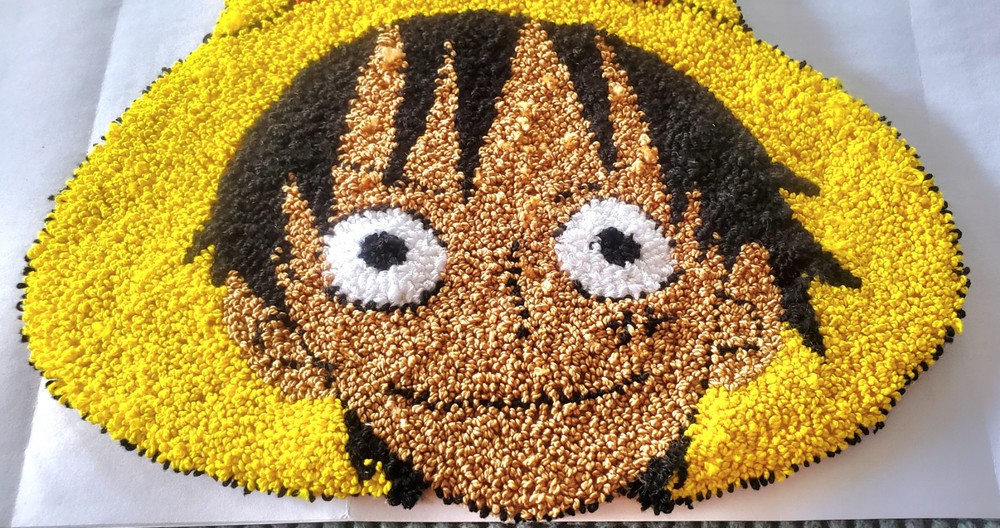 Handmade Luffy Punch Needle Wall Hanging, Coaster