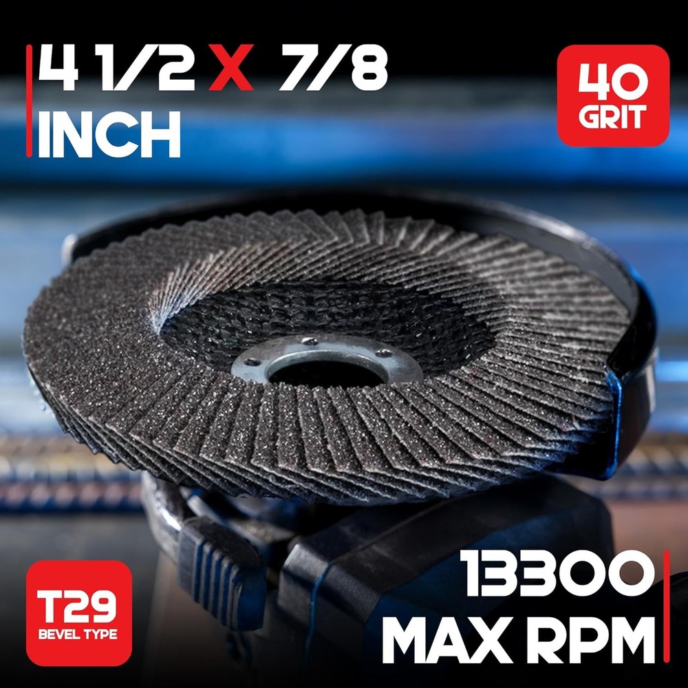 EZARC Flap Discs 4-1/2 Inch for Angle Grinder, 50 Pack Sanding Disc,...