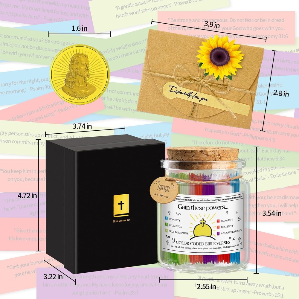Bible Verse Jar – Color‑Coded Scripture Prayer & Encouragement Jar,