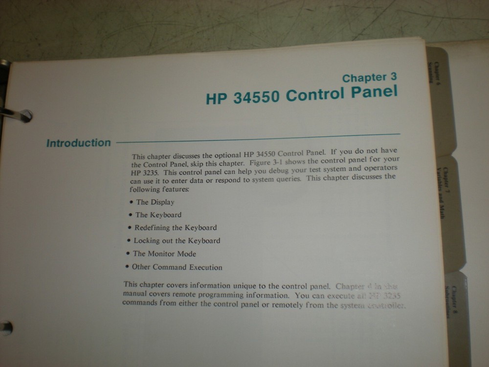 Hewlett Packard Programming & System Info Manual for HP 3235 Switch/Test Unit
