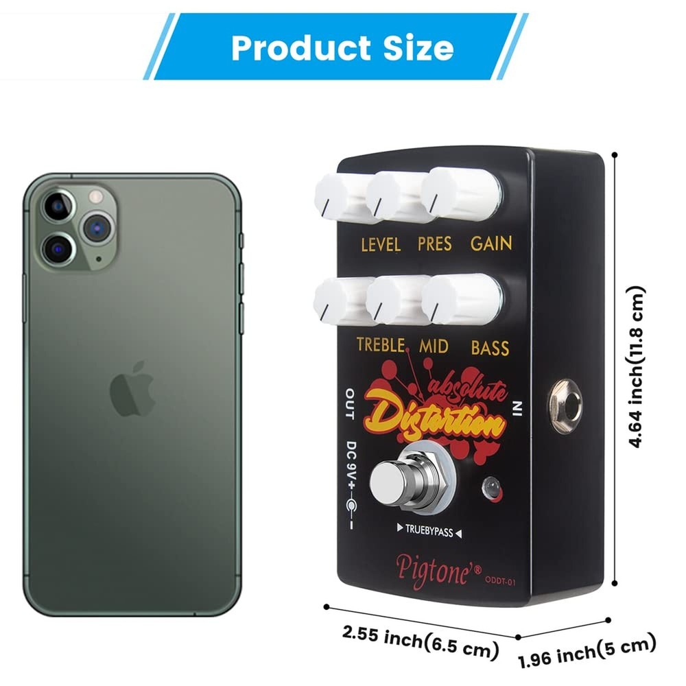 PP-33 Guitar Effect Pedal Overdrive Distortion DC 9V True Bypass