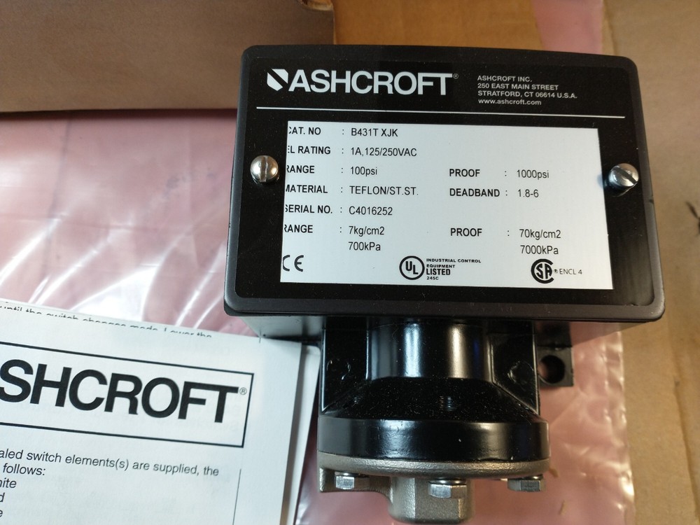 Ashcroft B431T XJK Pressure Switch - Fast Ship
