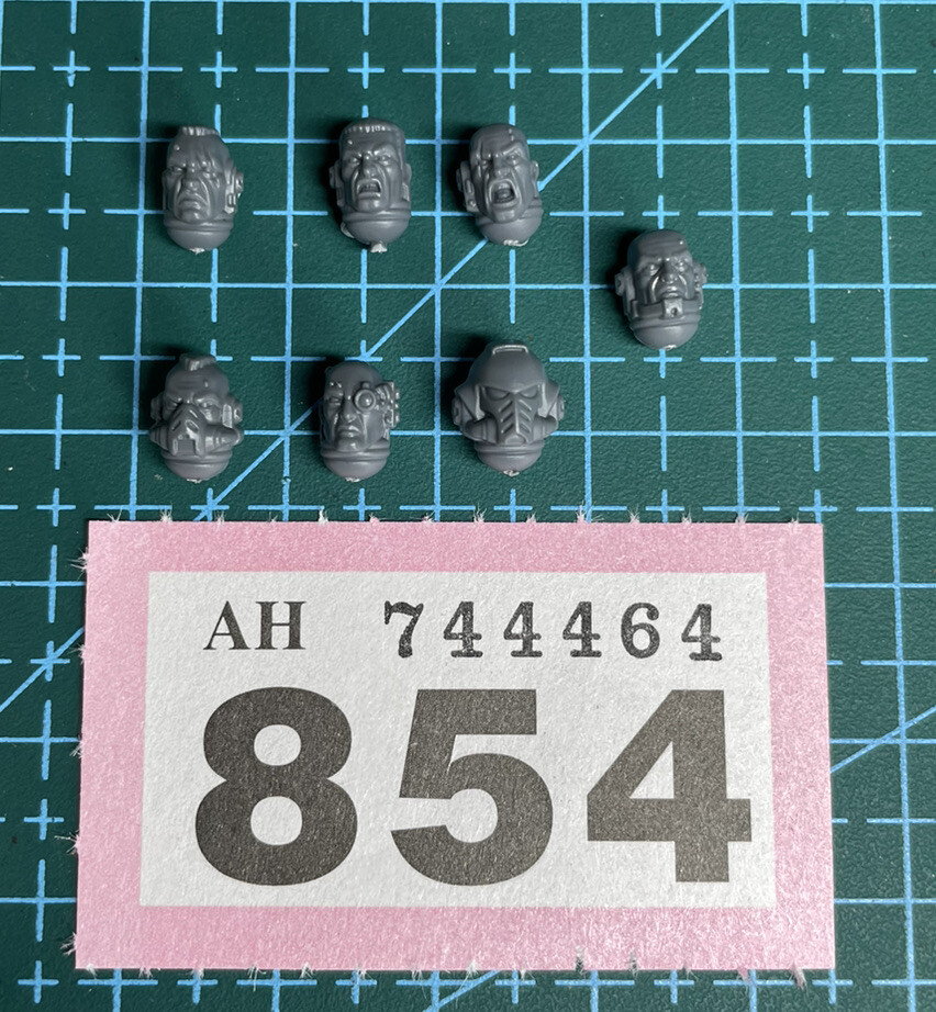7 Space Marine Intercessor Heads Helmets 40k Bits Horus Heresy Upgrade Sergeant