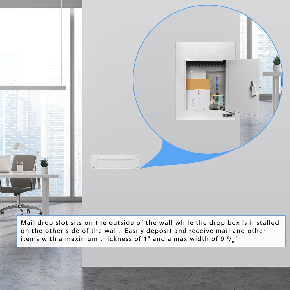 D700 through the Wall Drop Box, Tubular Key Locking Secure Mailbox with Adjustab