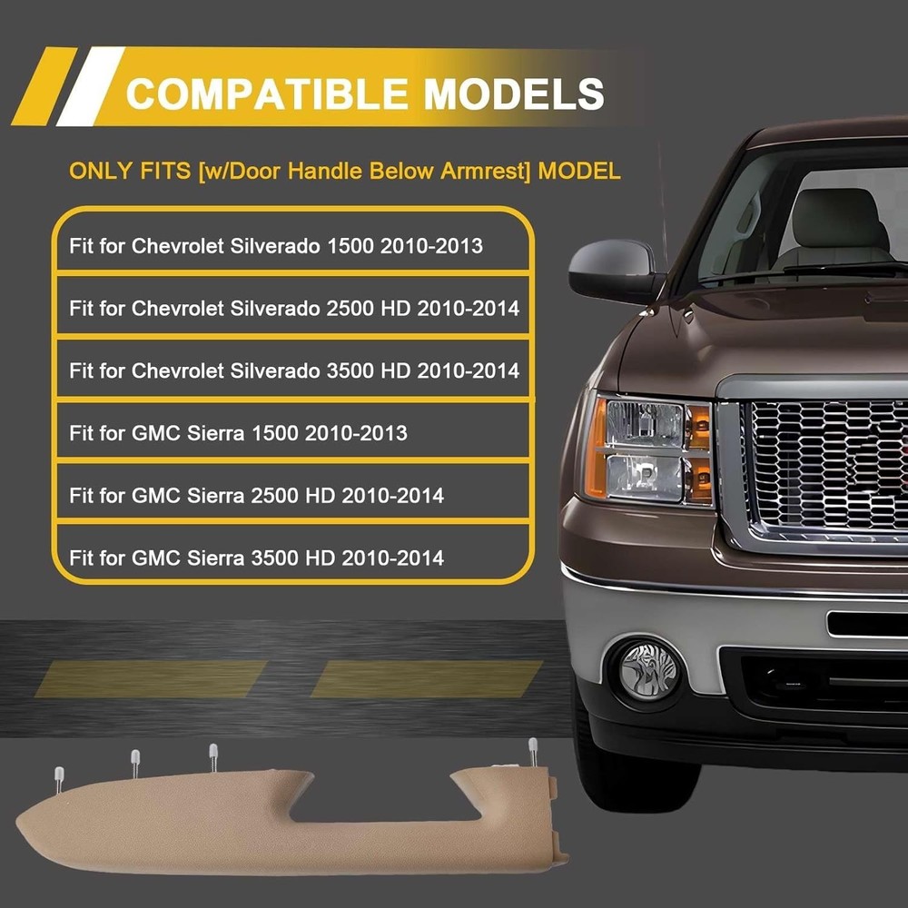 Front Left Driver Side Armrest for Chevy Silverado - Beige