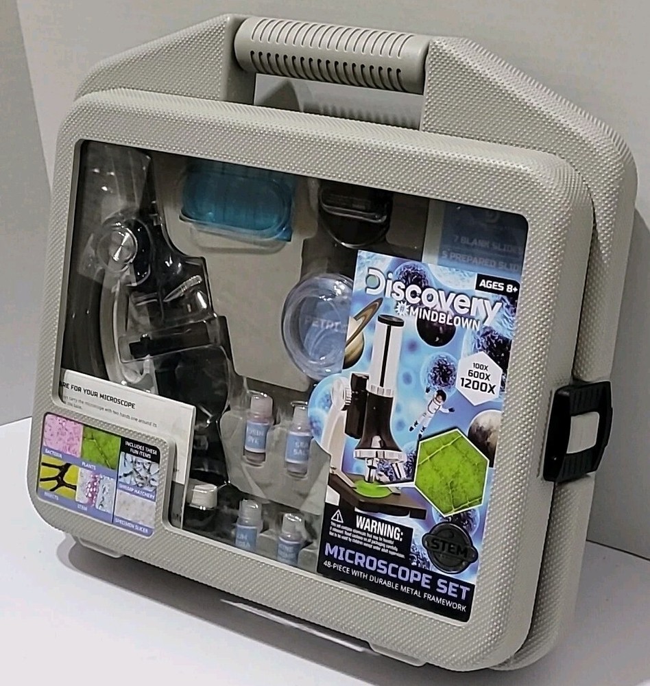 Educational Kids Discovery Mindblown Microscope Set/Case 48pc Stem 1200X Science