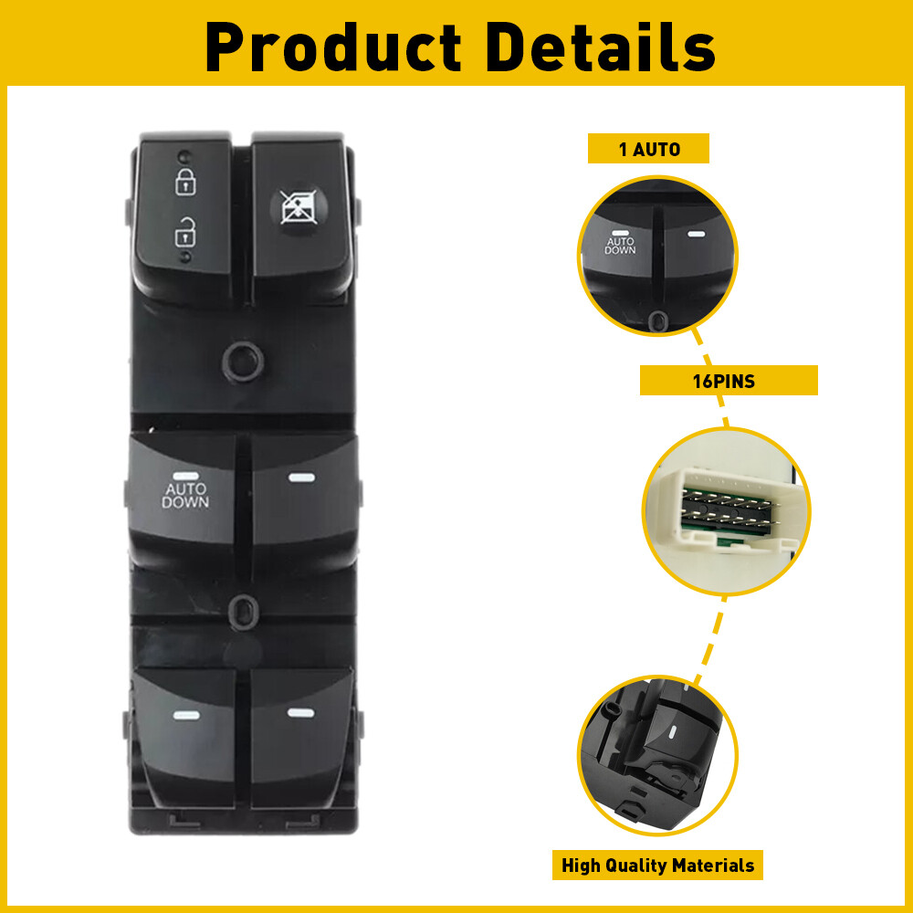 For Hyundai Elantra 2011-15 Front Left Power Window Master Control Switch 16 Pin