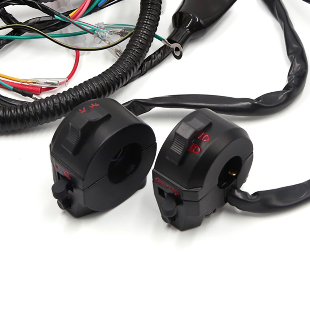 Universal Motorcycle Main Wire Harness with Handlebar Switch Kit Pack of 1