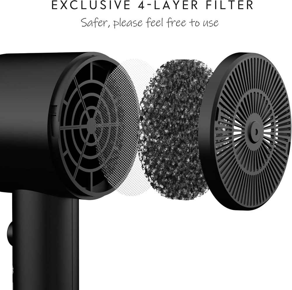 AINA Hair Dryer with Diffuser, Blow Dryer for Women | Advanced Ionic Technology,