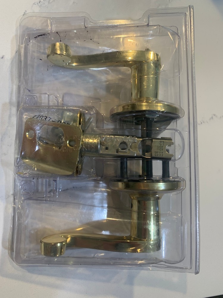 Microban Golden Colored Pro Scroll Privacy Lever Lockset