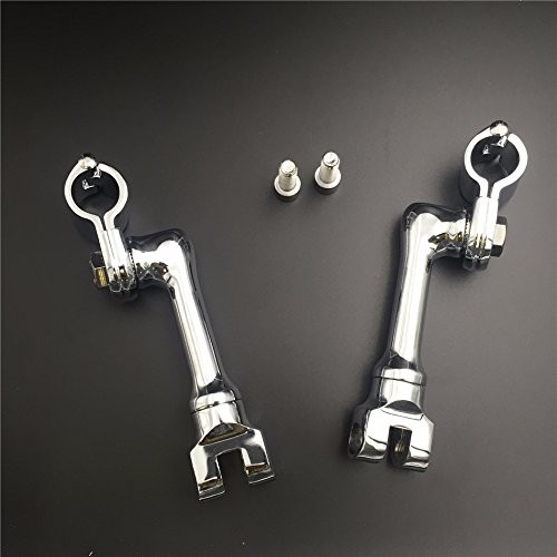 XKMT-Chrome Long Angled Adjustable Highway Peg Mounting Kit Compatible With