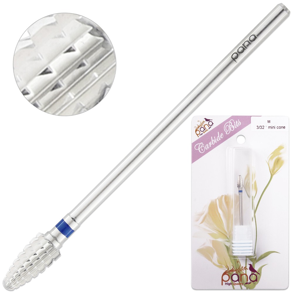 Professional Silver Mini Cone Safety Carbide Nail Drill Bit Medium Grit