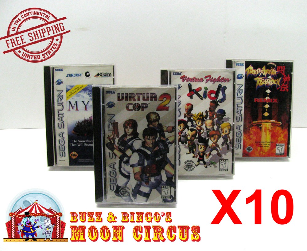 10x SEGA SATURN CIB GAME - CLEAR PLASTIC PROTECTIVE BOX PROTECTOR SLEEVE CASE