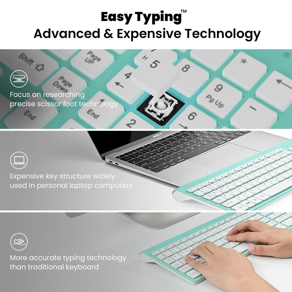 cimetech Wireless Keyboard and Mouse Combo, Compact Full Size Wireless Keyboa...