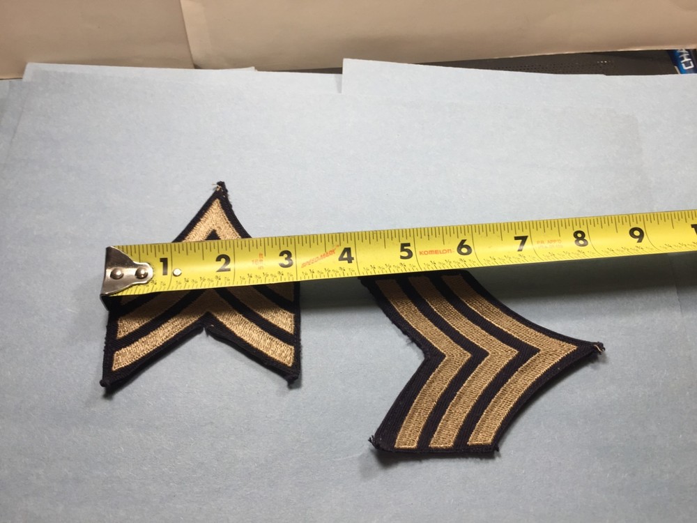 Vintage WWII era US Army - Sergeant Chevrons (silver) 2 pcs