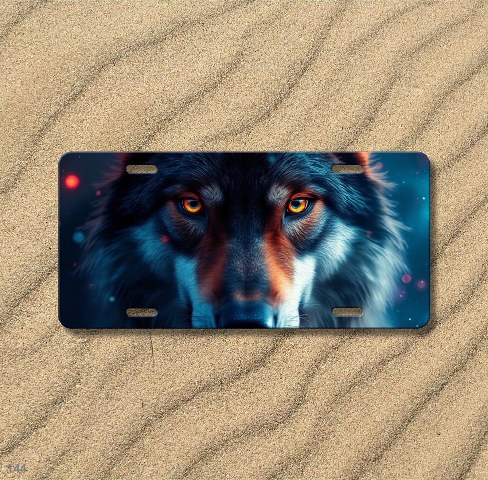 Hyperrealistic Wolf License Plate Your Text Decorative Plate Special Gift