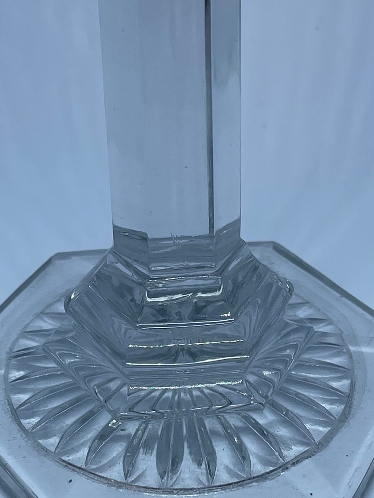 EARLY AMERICAN PATTERN GLASS CANDLESTICK HOLDER
