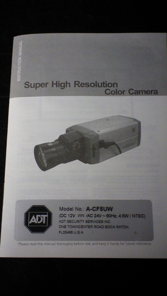 NEW ADT A-CF5UW Professional Digital Color Security Camera CCTV High Resolution