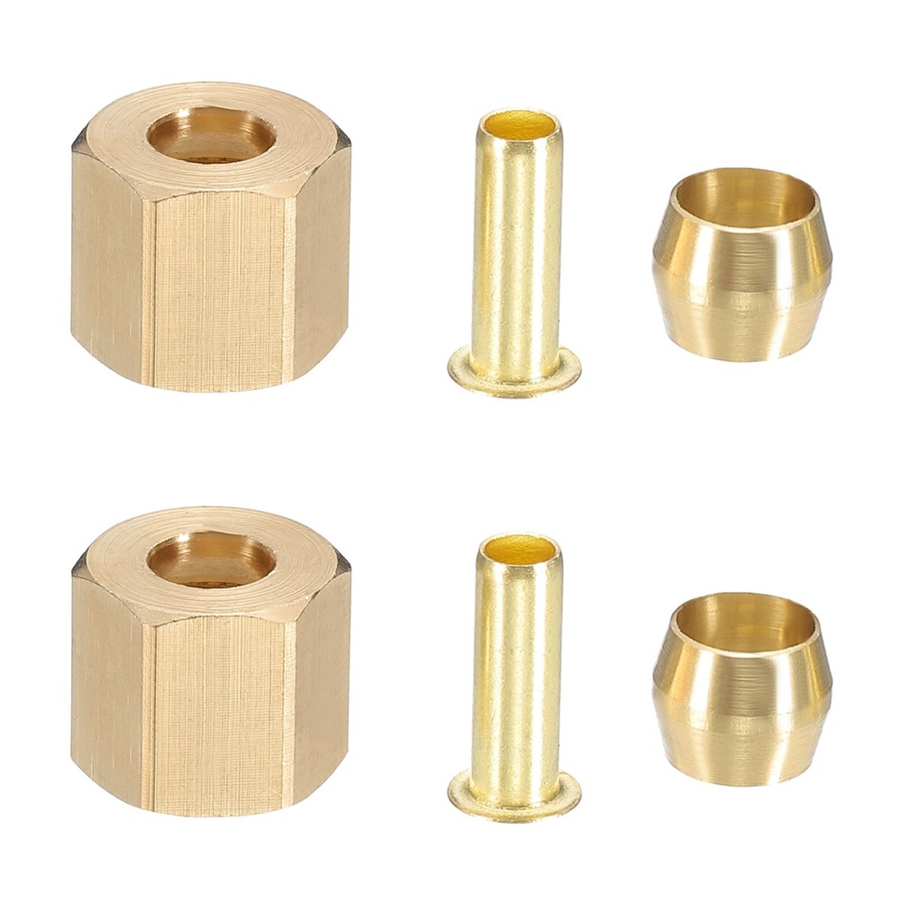 90Pcs 1/4" Compression Sleeves Ferrules, Compression Union Connector