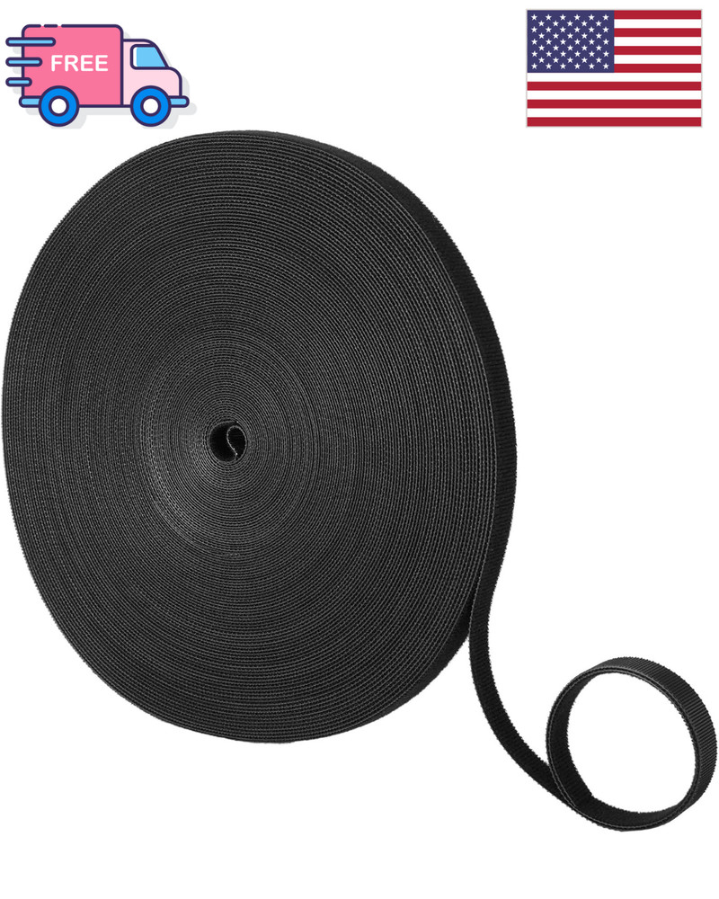 1/2In X 100Ft Hook and Loop Roll | Double-Sided Strips Self-Gripping Straps