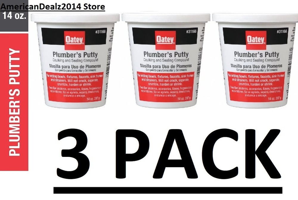 3 PACK - Plumber's Putty 14 oz. (Total 42 oz)
