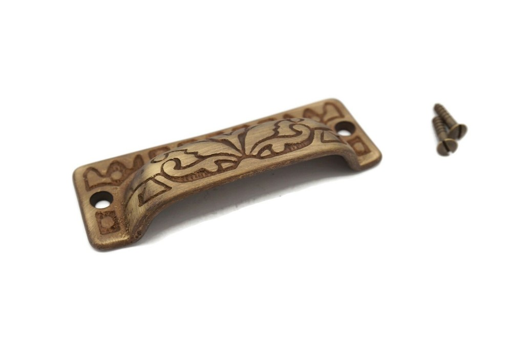 Brass Bin Pull Victorian Eastlake Bin Cup Pull Marine Cabinet Pull Boat Bin Pull