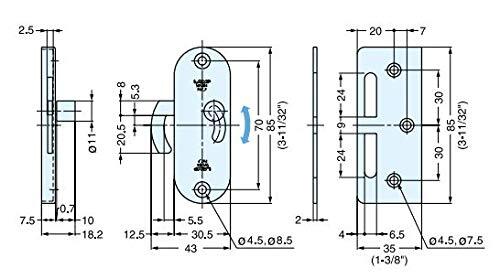 SUGATSUNE HC-85SS HC-85/S STAINLESS SATIN SLIDING DOOR LATCH w/INDICATOR *C21