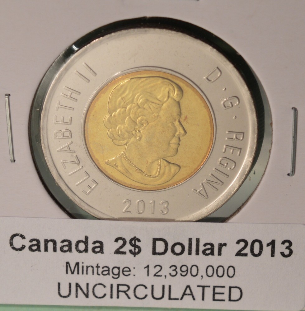 2013 Canada 2$ Dollar - UNCIRCULATED from Mint Roll 🇨🇦