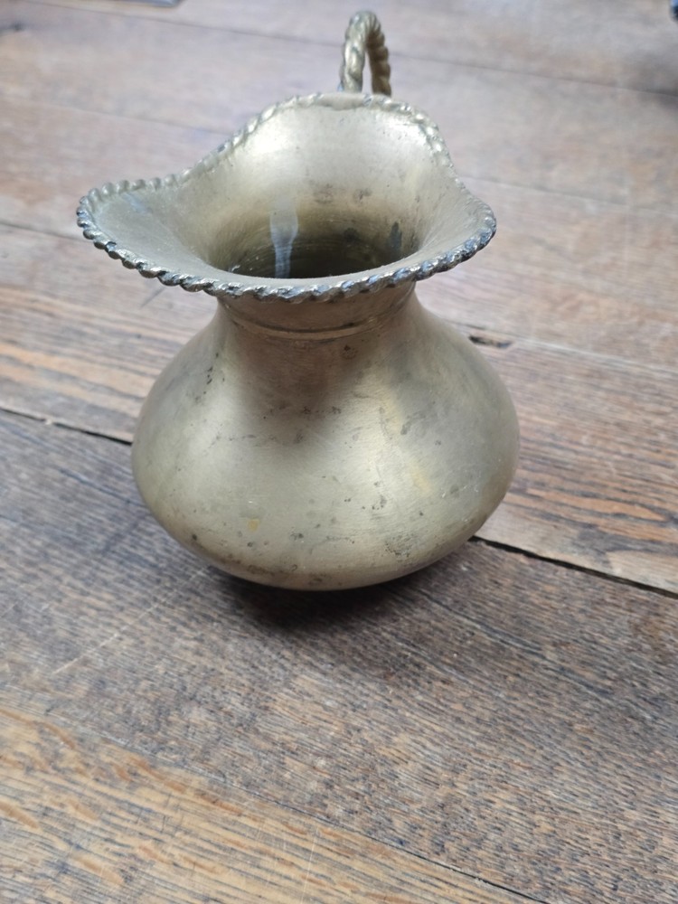 ✅ Small Brass Pitcher with Rope Handle 5" Tall * INDIA