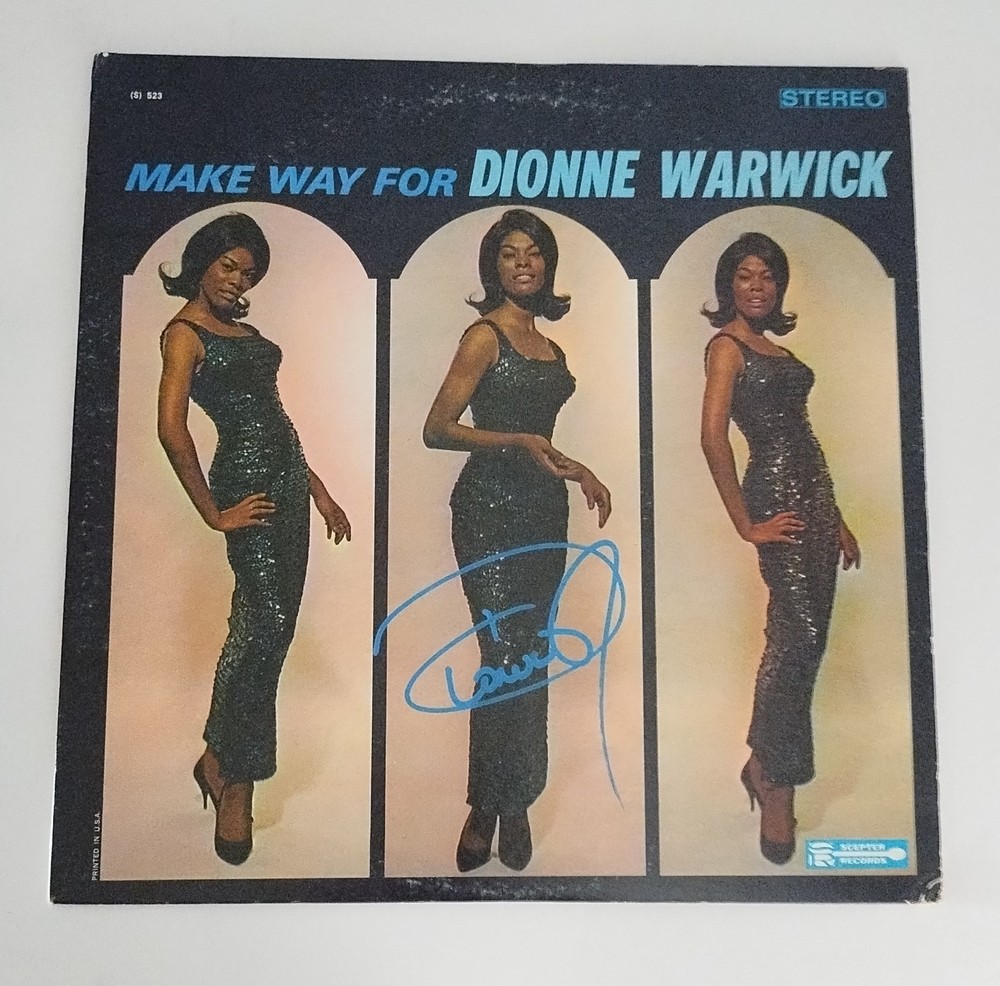 DIONNE WARWICK SIGNED MAKE WAY FOR DIONNE WARWICK VINYL LP COA