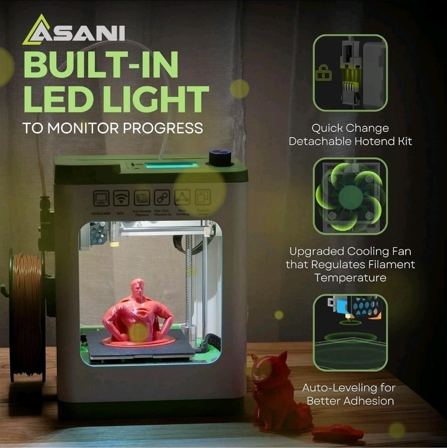 Fully Assembled Mini 3D Printer for Kids and Beginners - Complete Starter Kit...