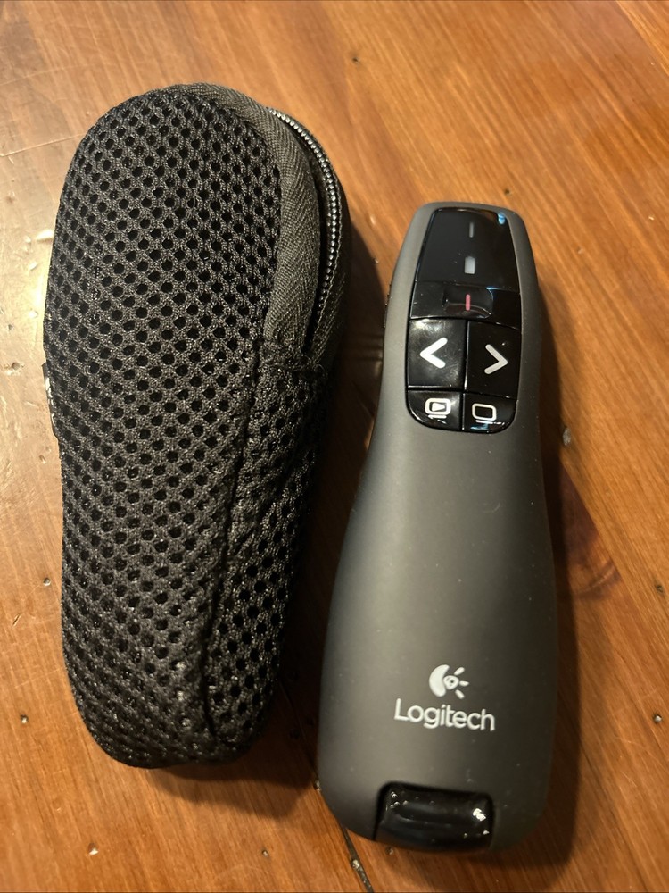 Logitech R400 Wireless Presenter USB Remote Control Black With Case ,
