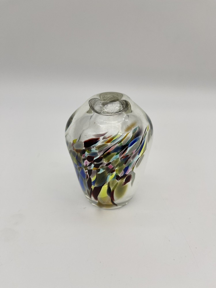 Confetti Art Glass Vase Hand Blown, EUC