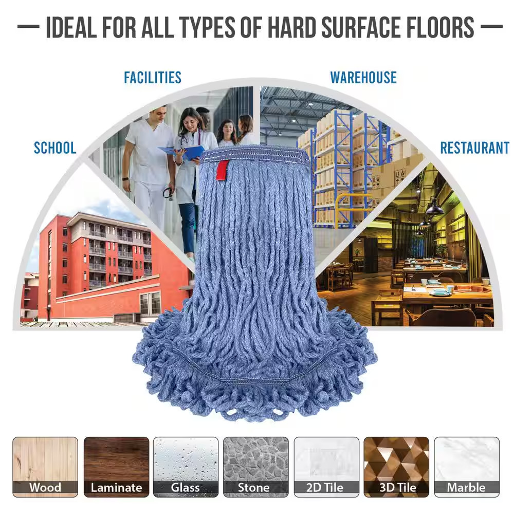 1.25 In. Loop End Commercial String Mop Blended Mop Head Replacement Refill 24 O