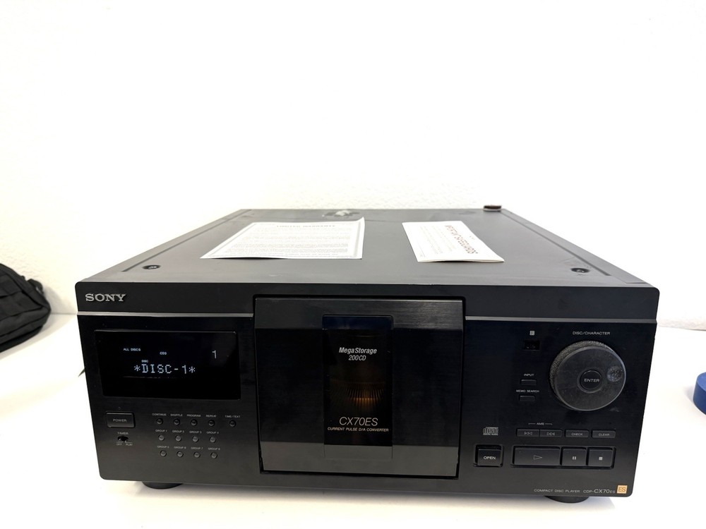 VINTAGE Sony CDP-CX70ES CD Player Mega Storage 200 CD Changer AS IS (Error Code)