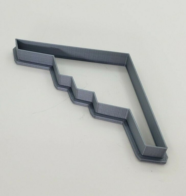 3D Printed B-2 Stealth Bomber Cookie Cutter Silver PLA Plastic