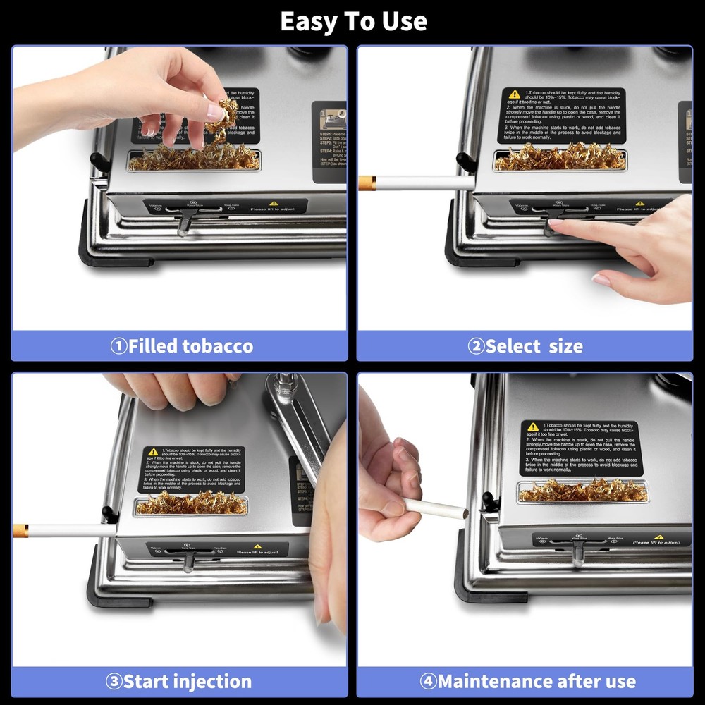 New Version Cigarette Rolling Machine, Portable Manual Cigarette Injector Fit...