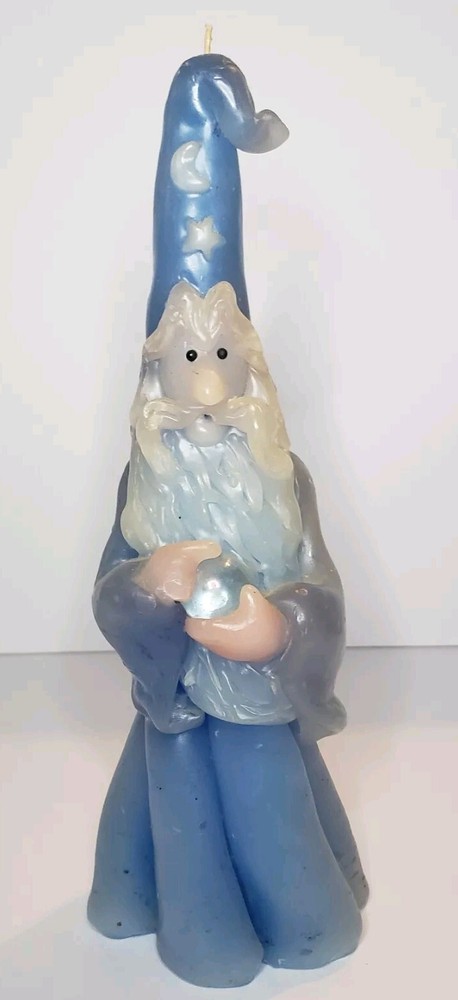 Candle Decorative Wizard Blue White, No Fragrance