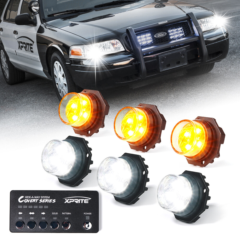 Xprite Hideaway Strobe Light 6X Headlight Kit Emergency Hazard Warning LED Lamp