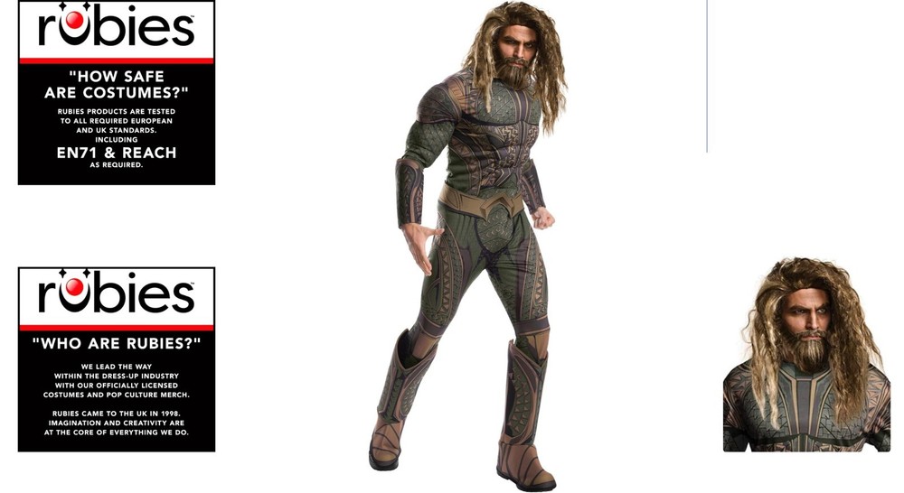 Authentic Aquaman Wig and Beard Set - Official DC Comics Costume Accessory
