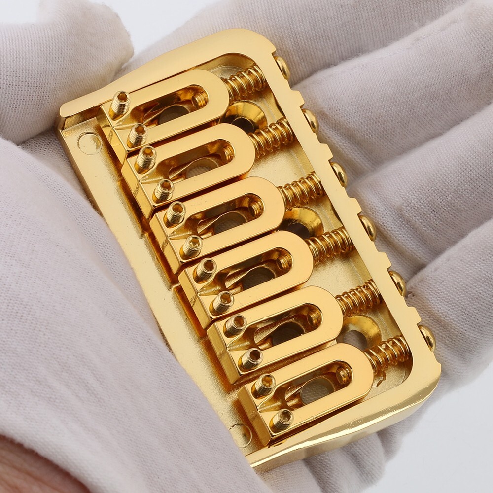6 String Guitar Fixed Bridge for 6 String Strat Tele Style Guitar Gold