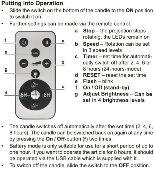 Flameless Candles with Snowflake Projector Lights Remote and Timer
