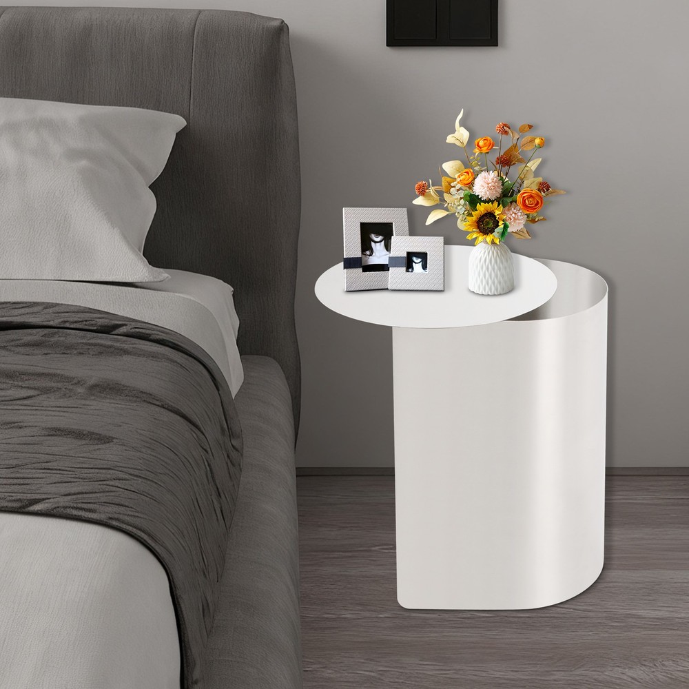 Silver Side Table For Home Sofa Side Stainless Steel Modern Accent Table