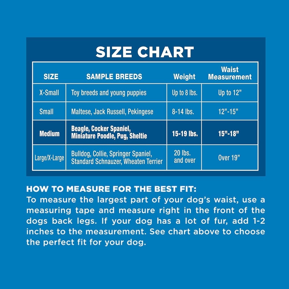 Wee-Wee Super Absorbent Disposable Adjustable Dog Potty Training Diapers, Lea...