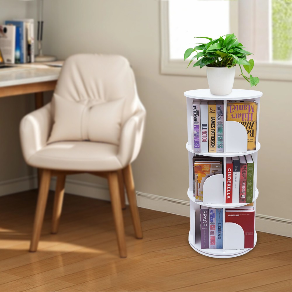 12-Compartments Stackable Shelf Bookshelf Organizer Holder Books Storage Stand