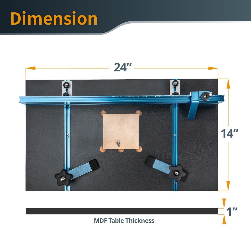 POWERTEC 71539 Drill Press Table 14" x 24" With Fence System