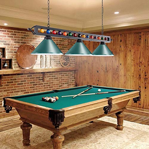 59" Pool Table Light, 3 Lights Hanging Pool Table Lighting, Adjustable Green