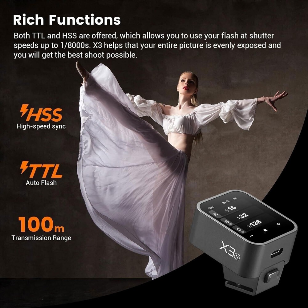 Godox X3S TTL Wireless Flash Trigger 2.4G Wireless Touchscreen Flash Transmitter