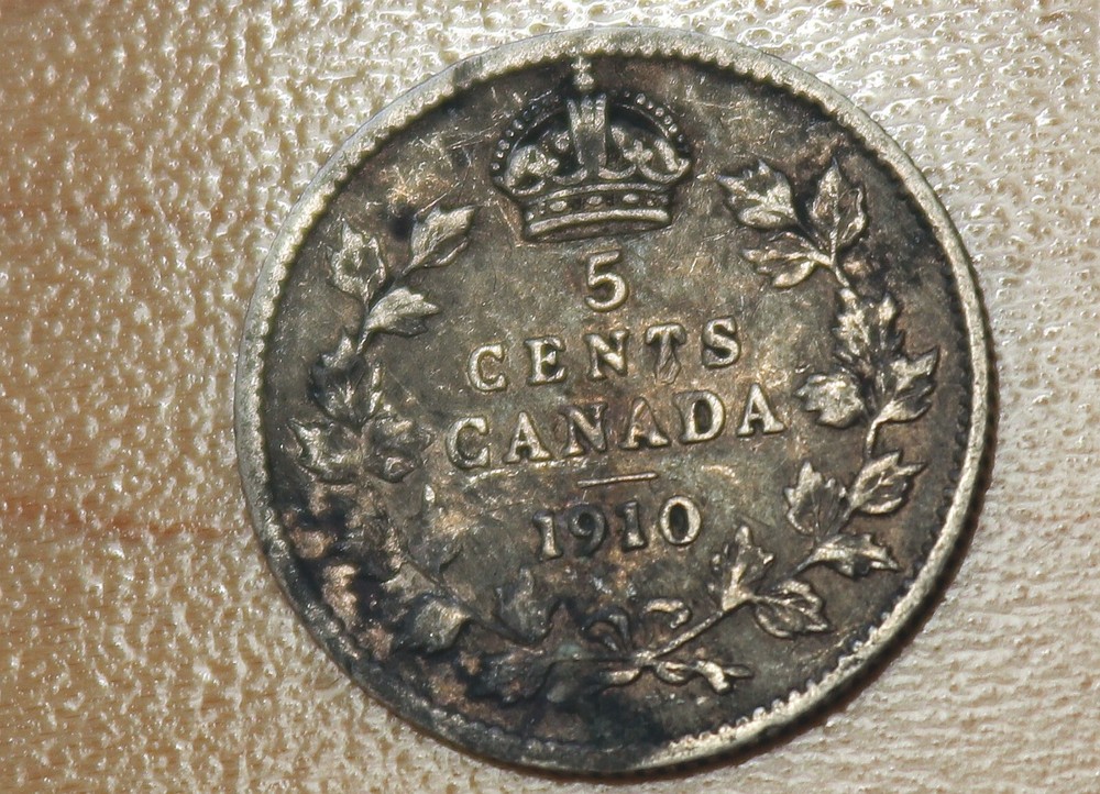 1910 Canada 5 Cents Silver