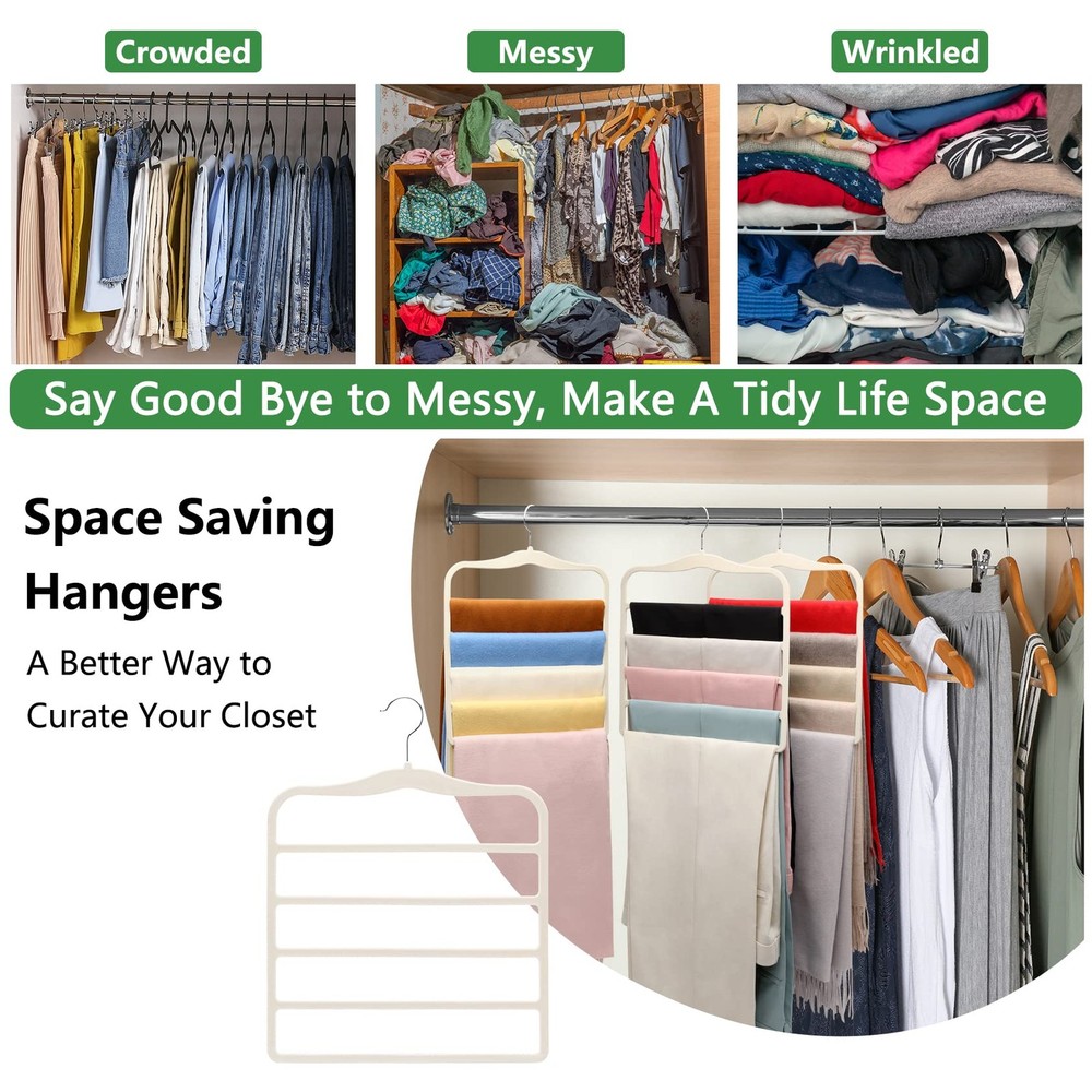 Pants Hangers Space Saving,Organization and Storage for Dorm Room Essentials ...